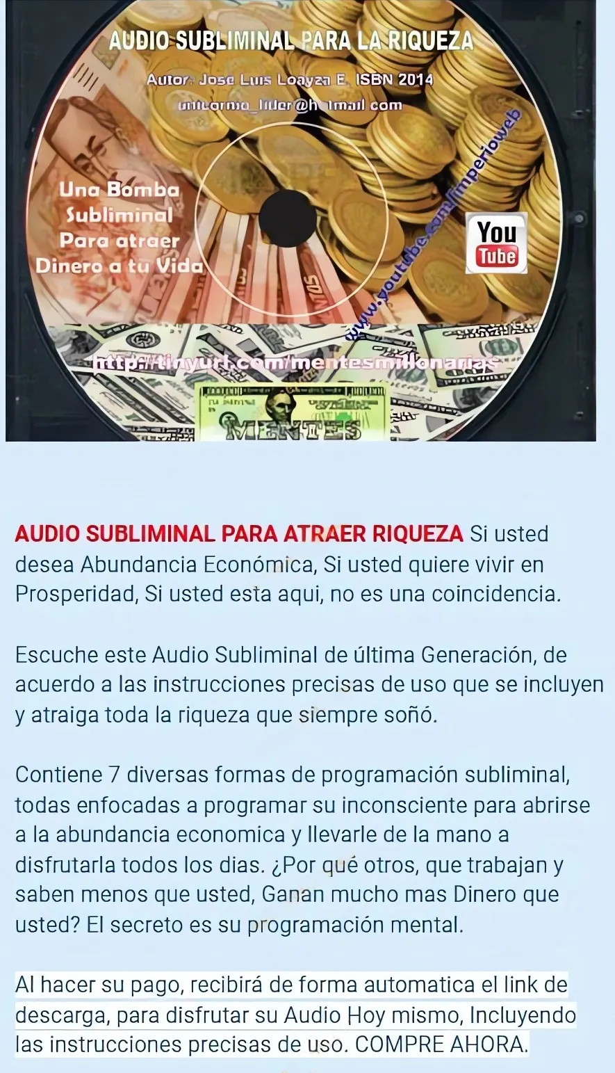 audio subliminal para atraer riqueza