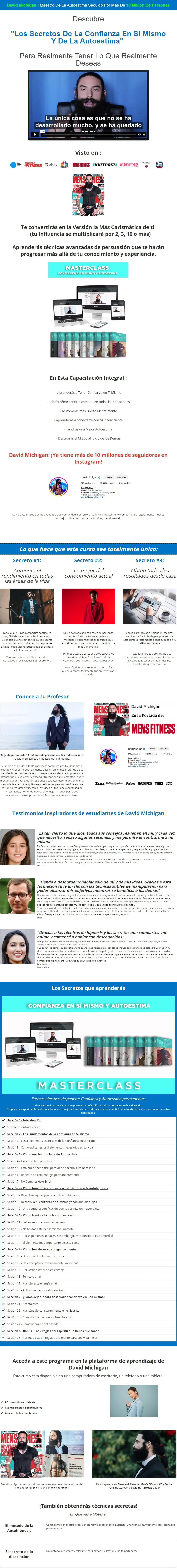 Los Secretos de la Confianza en si mismo y de la Autoestima David Michigan z