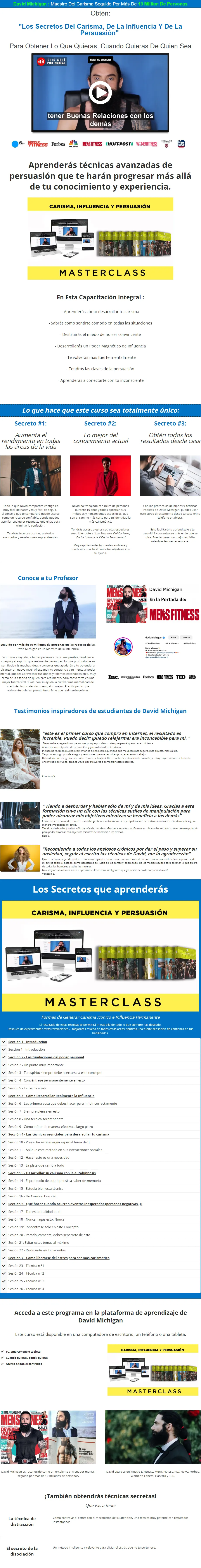 Los Secretos del Carisma de la Influencia y Persuasion David Michigan z