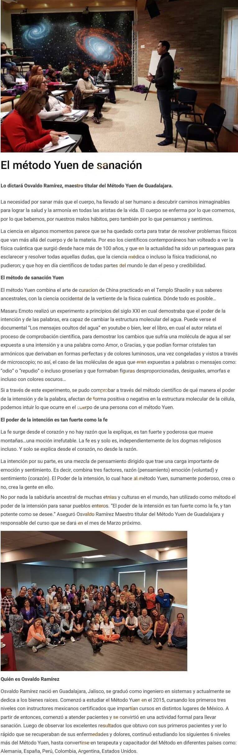 Metodo Yuen Guadalajara Taller mejoras fisicas Osvaldo Ramirez z
